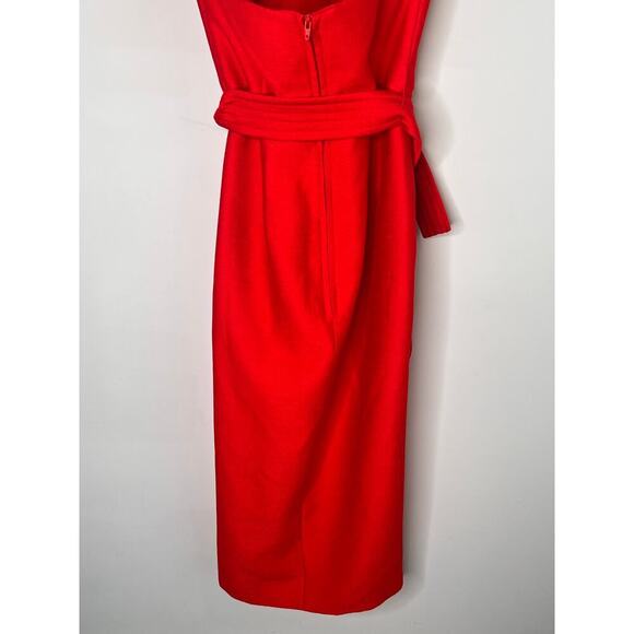 C/Meo Collective Two Sides Halter Red Midi Dress Women's Size S - Picture 16 of 16